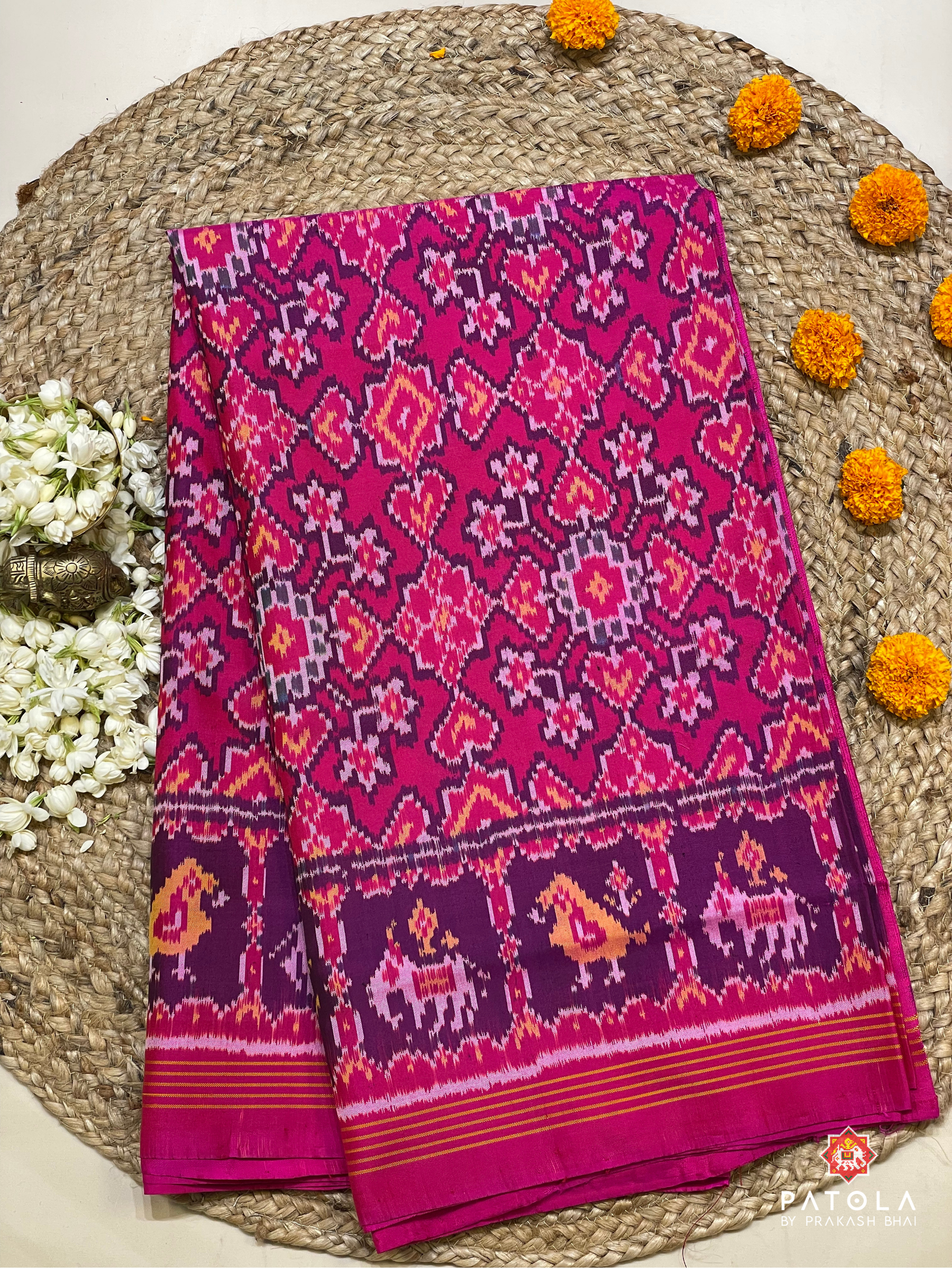 Manekchowk Panchada Mix Designer Semi Double  Ikat Patola Saree